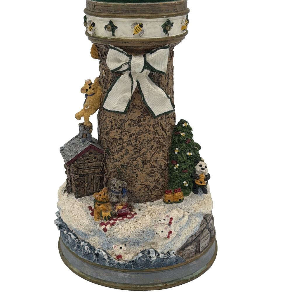 1997 Danbury Mint "Holiday Honey" Lighthouses of Christmas Candlestick Bear gift